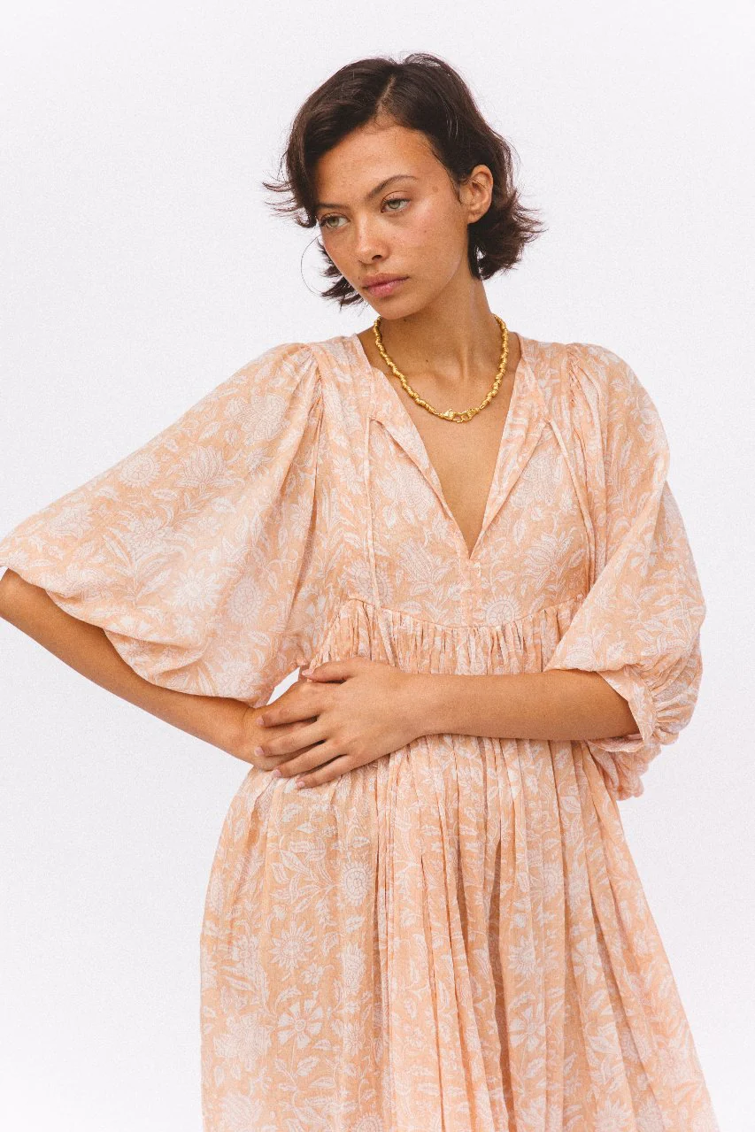 Kyra Midi Dress ~ Apricot Blush - Image 5