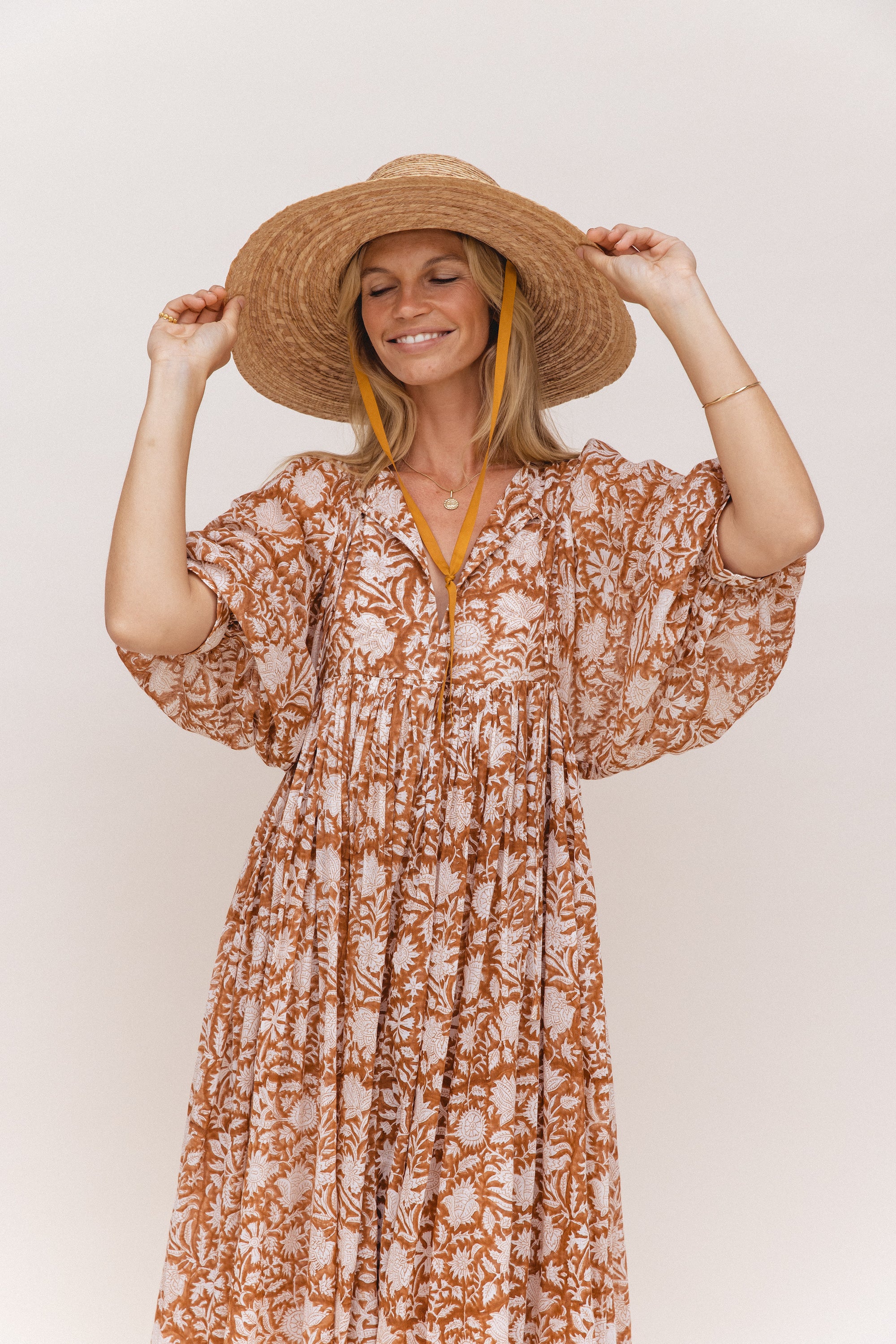 Kyra Midi Dress ~ Caramel - Image 9