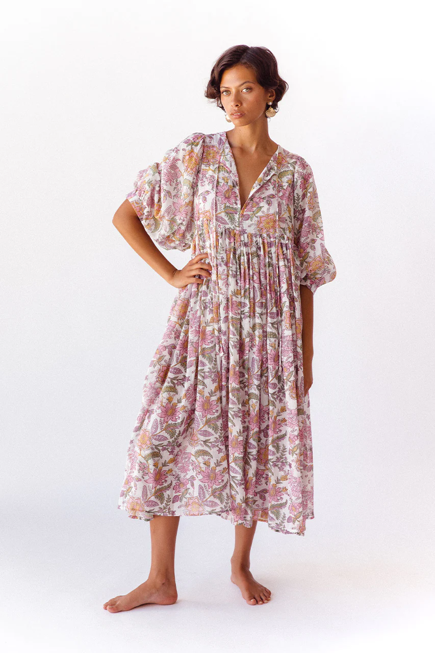 Kyra Midi Dress ~ Fuchsia Bloom - Image 3