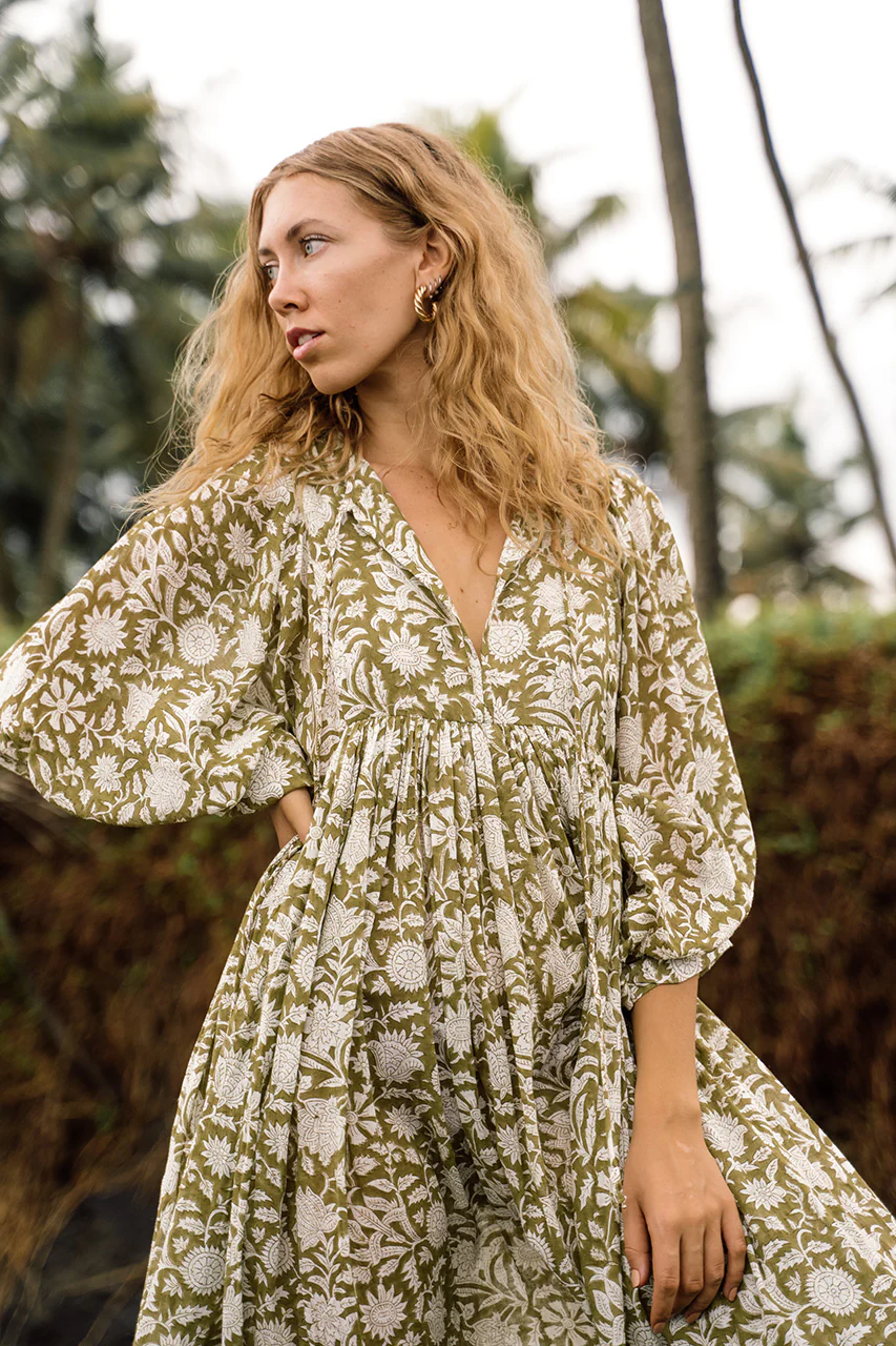 Kyra Midi Dress ~ Olive - Image 7