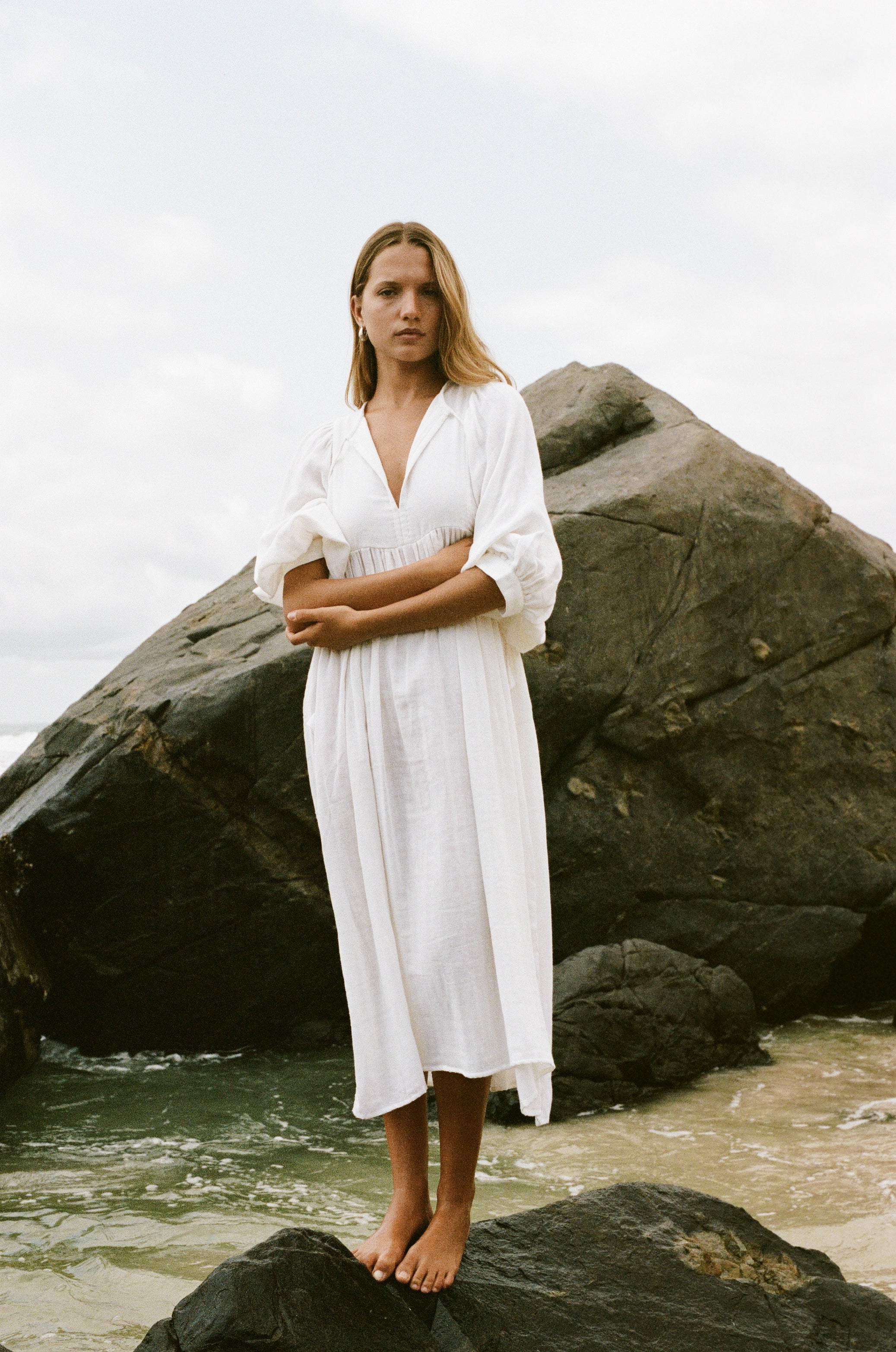 Kyra Midi Dress ~ White Gauze - Image 7