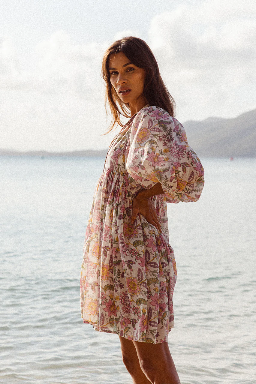 Kyra Mini Dress ~ Fuchsia Bloom - Image 3