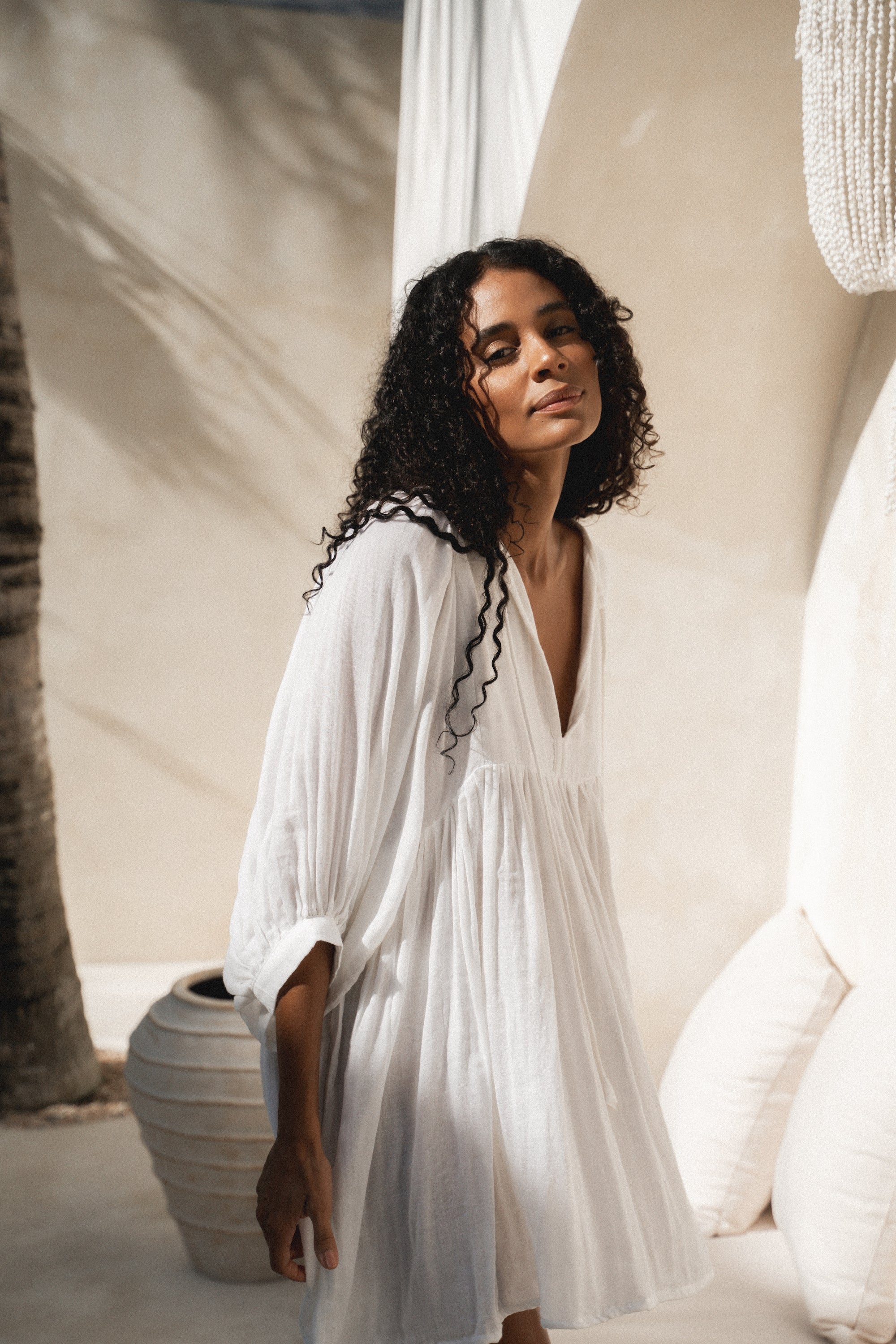 Kyra Mini Dress ~ White Gauze - Image 3