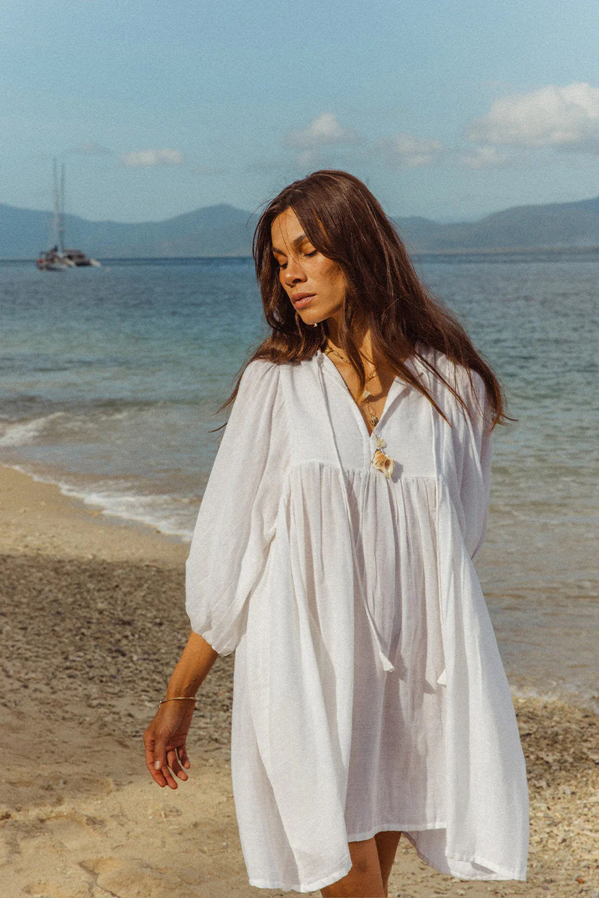 Kyra Mini Dress ~ White Gauze - Image 7