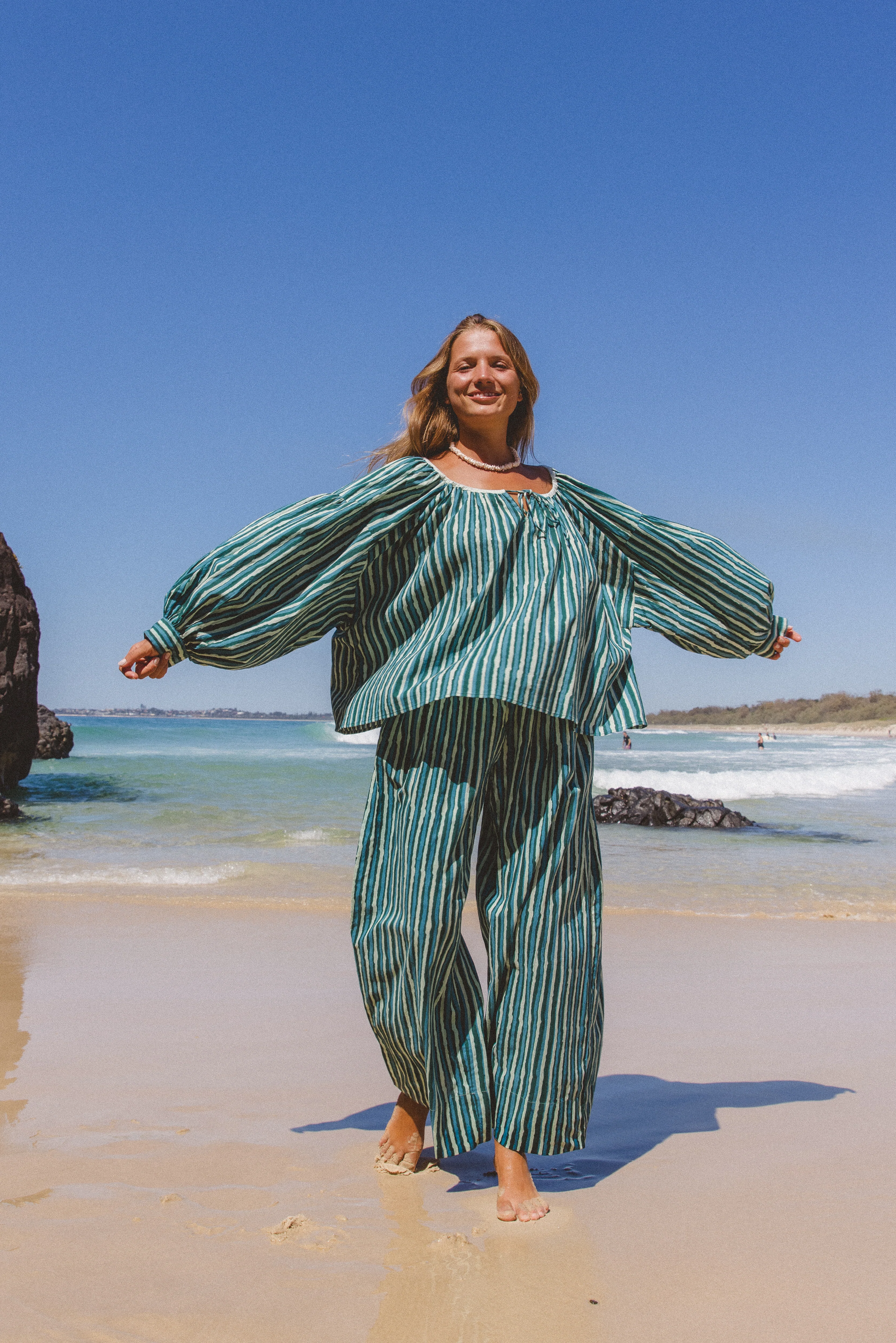 Ria Blouse ~ Cyan Candy - Image 3