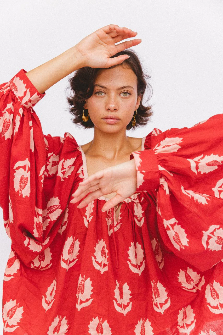 Ria Blouse ~ Ruby Red - Image 3