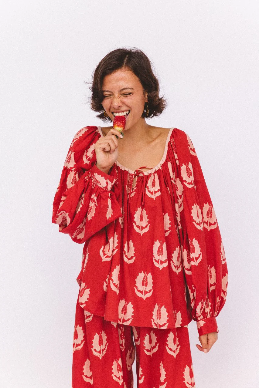 Ria Blouse ~ Ruby Red - Image 4