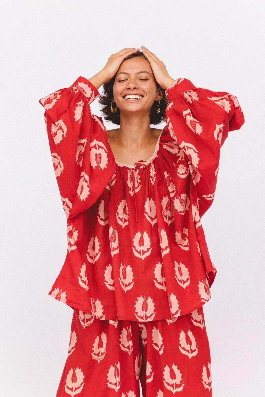 Ria Blouse ~ Ruby Red - Image 5