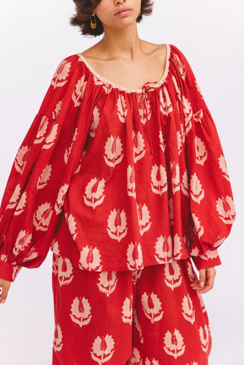 Ria Blouse ~ Ruby Red - Image 6