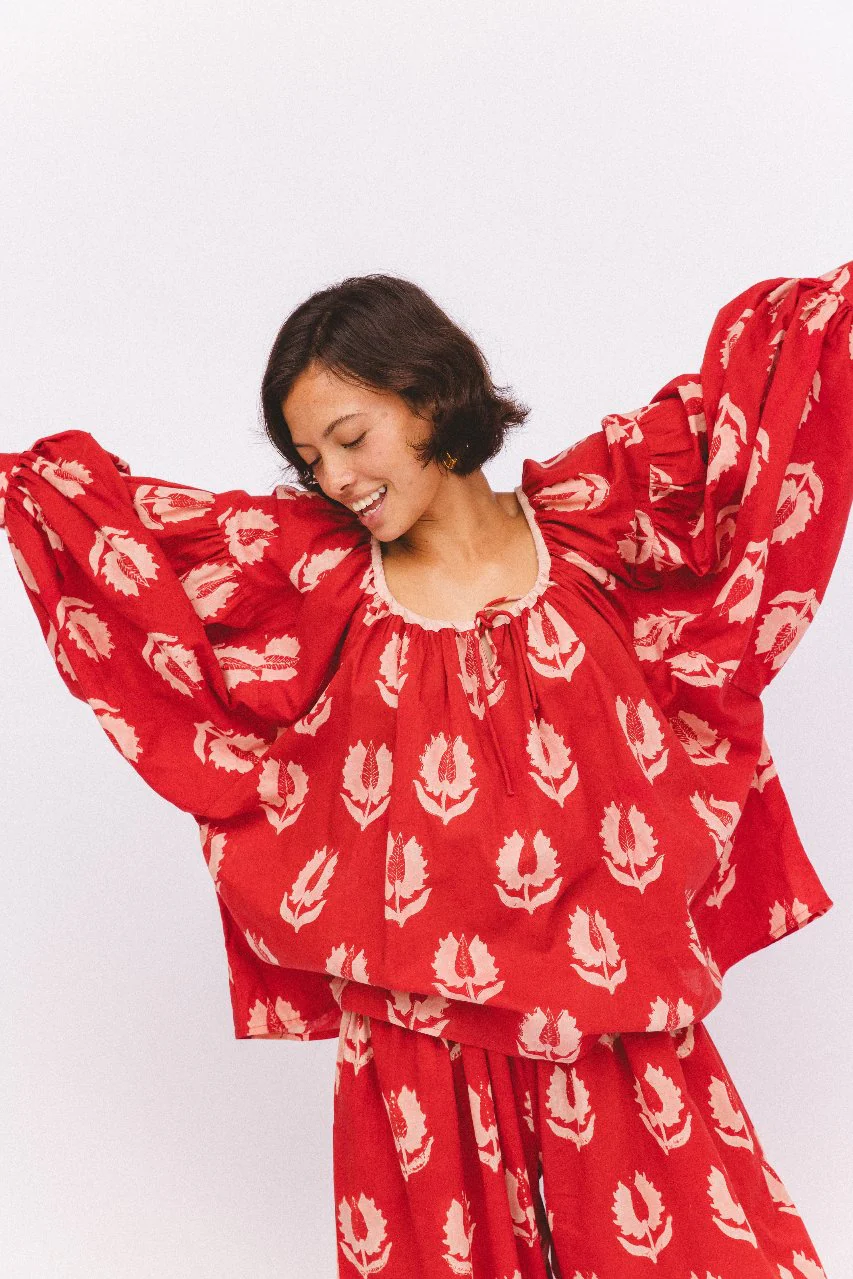 Ria Blouse ~ Ruby Red - Image 7