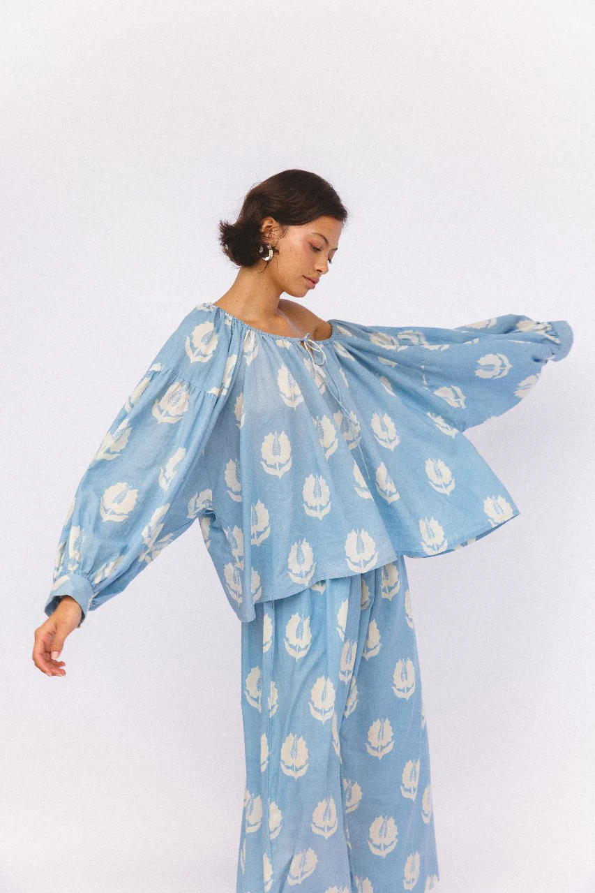 Ria Blouse ~ Sky - Image 3