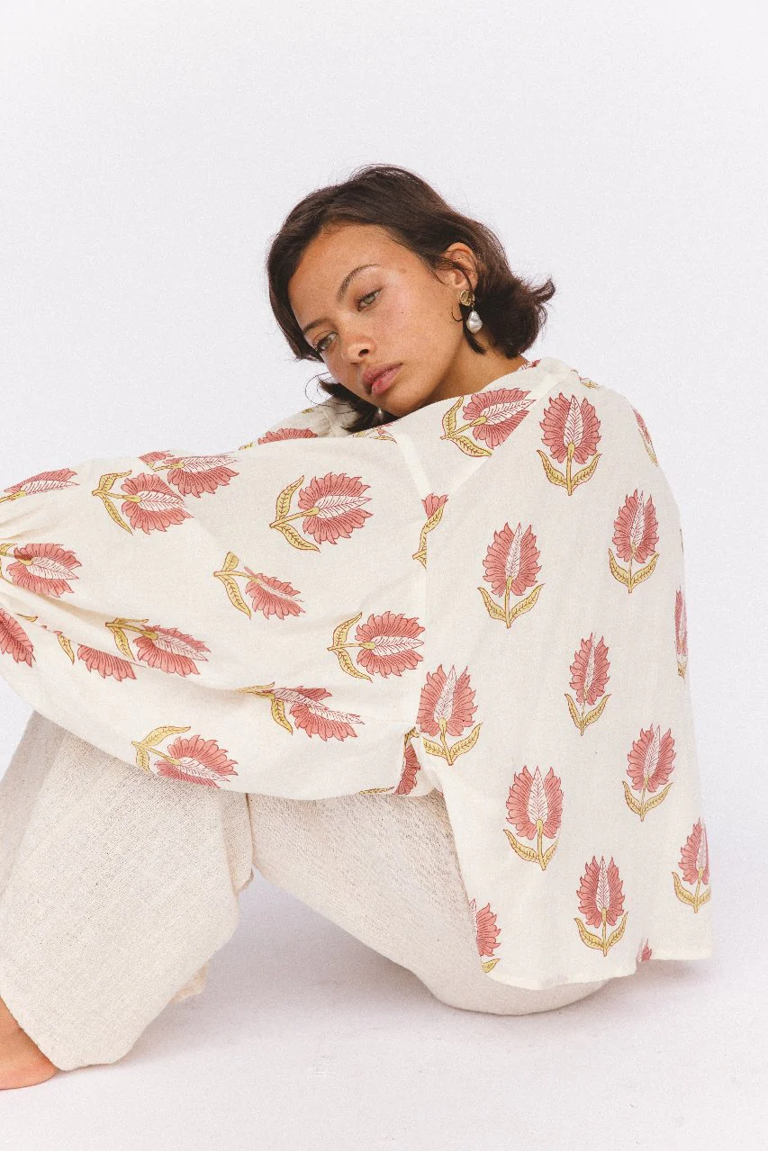 Ria Blouse ~ Strawberry Cream - Image 7