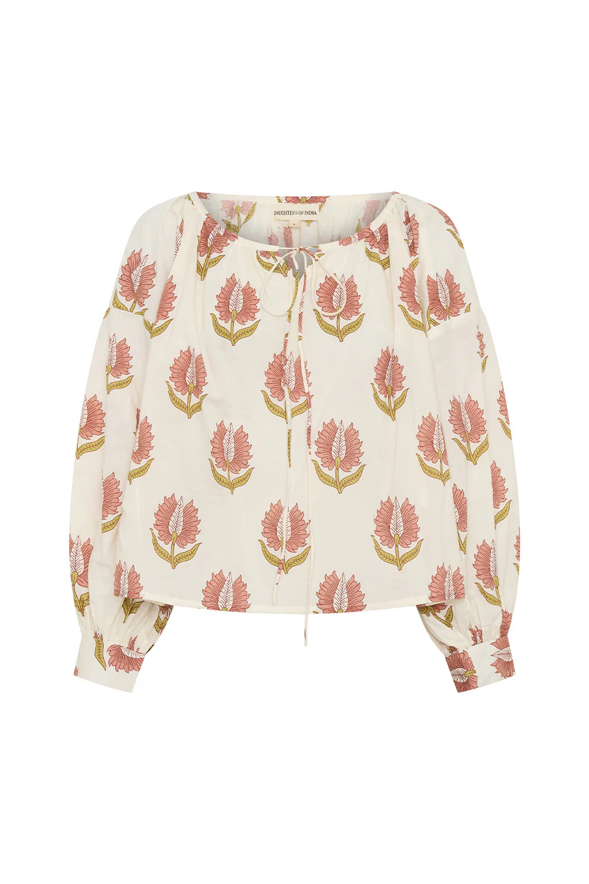 Ria Blouse ~ Strawberry Cream - Image 8