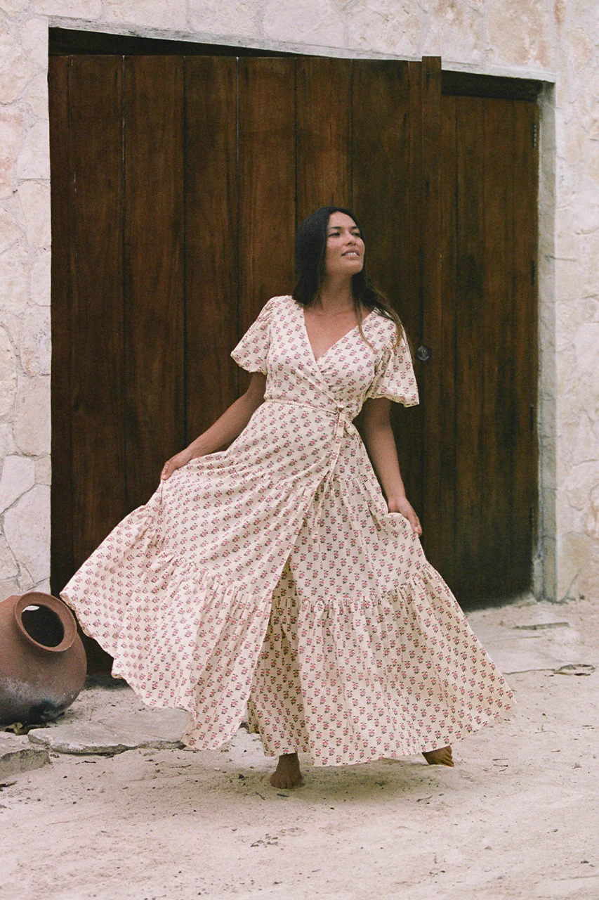 Zuri Wrap Dress ~ Peony - Image 5